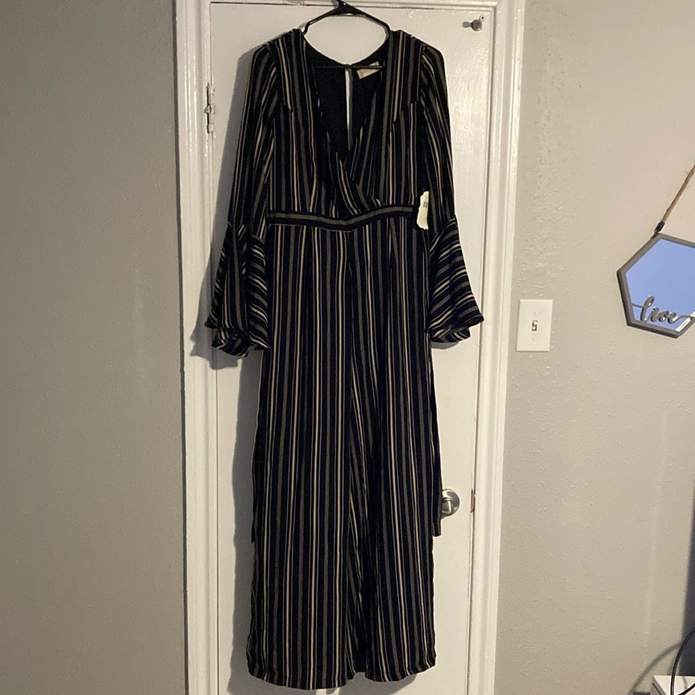 Altard state striped bell sleeve jumpsuit